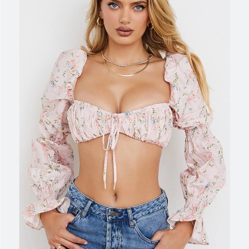 House of CB Henrietta Shirred Bralette Top
